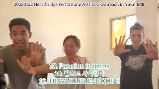 YWAM values in English, Korean, French