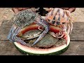 Sea Crab and Watermelon Recipe / Cooking Sea Crab in Watermelon