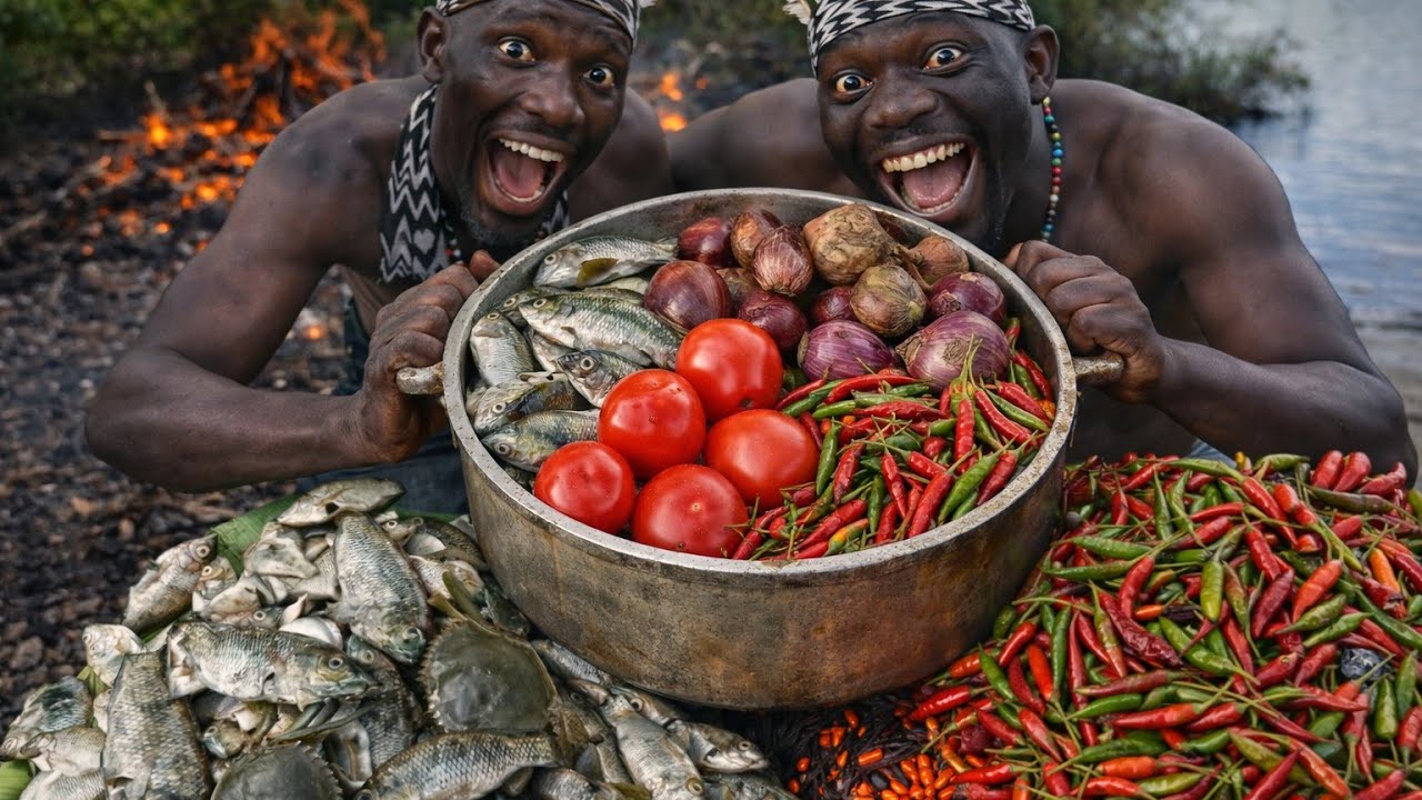 From Fishing to Fire: No Modern Tools | Primitive African Cooking