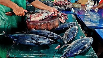 Satisfying Video | The fastest skipjack tuna cutting skills #foodnskillsindo