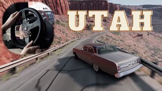 Drifting Gavril Bluebuck In Utah | BeamNG Drive | Steering Wheel Gameplay