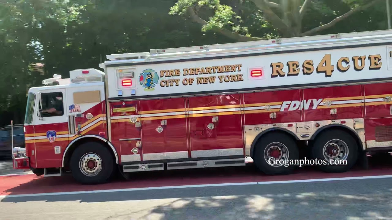 FDNY RESCUE 4 Responding to a 10-75