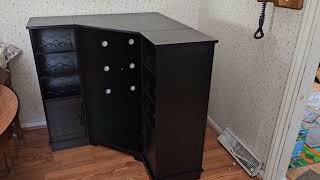 HSH Corner Bar Cabinet with Mini Fridge Space Review, Great, affordable wine buffett.