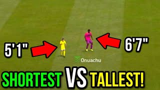 HOW GOOD IS THE SHORTEST VS THE TALLEST PLAYER?🤔… THIS IS WHAT HAPPENED | FIFA MOBILE 23