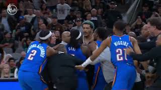 Big BRAWL! Thunder vs. Spurs Turns Ugly as 3 Players Get Ejected! 😱🔥