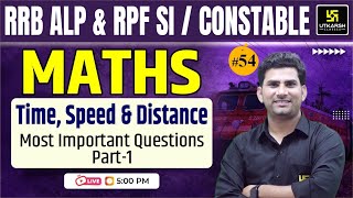 RRB ALP & RPF SI/Constable 2024 Maths | Time, Speed & Distance  #1 | Imp. MCQs | Munfed Sir