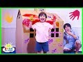 Ryan DIY Pretend Play Box Fort House and Paint playtime!