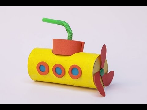 Denizaltı / Yellow Submarine made with toilet paper rolls