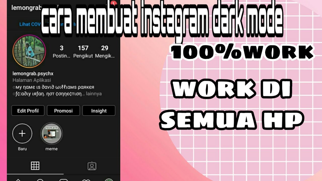 CARA MEMBUAT INSTAGRAM MENJADI DARK MODE. WORK DI SEMUA HP
