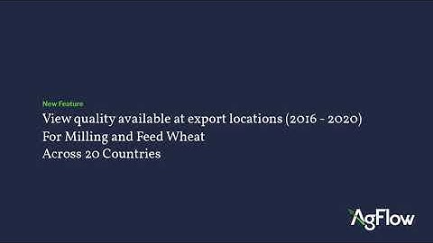 AgFlow Wheat Quality Specifications Data Supported By SGS