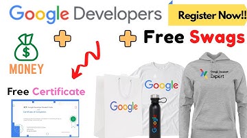 Free Google developers Swags ||Google Certifcates||cash prizes  #google #freeswags #freecertificates