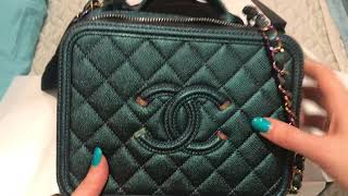 CHANEL UNBOXING - DARK TURQUOISE MEDIUM VANITY CASE WITH RAINBOW HARDWARE