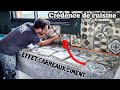 Crdence de cuisine effet carreaux ciment  version longue