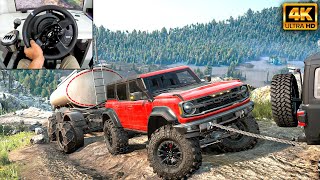 Ford Bronco Raptor | Transporting an Oil Tank | SnowRunner | Thrustmaster T300RS gameplay