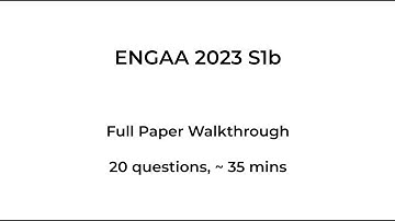ENGAA 2023 S1b Paper Walkthrough | Stimulate Learning