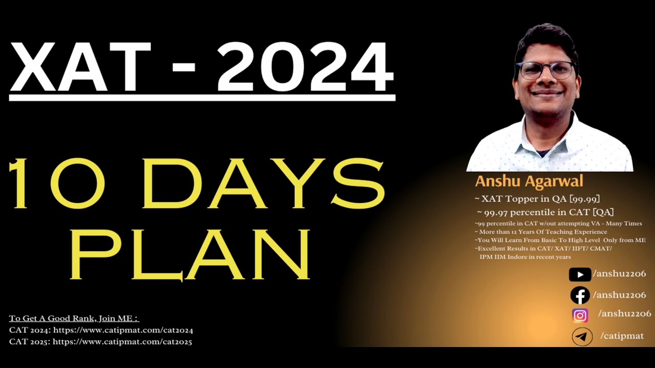 XAT 2024 | Last 10 Days Planning to Get 99 plus percentile - YouTube