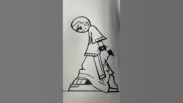 Simple Graffiti character you can draw #shorts #sketch