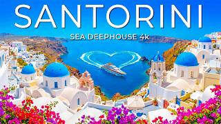 [4K] Santorini 🇬🇷 Blue Domes, Mediterranean Water & Island Atmosphere | Deep House 4K UHD