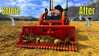 I Have a New Favorite Tractor Attachment! - Artillian 54" Rock Bucket on a Subcompact Tractor