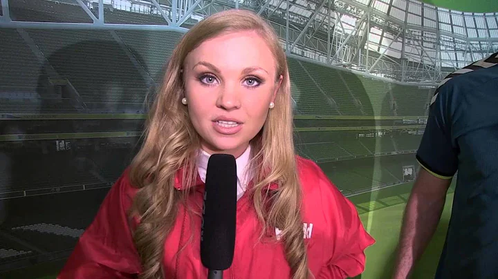 Sarah toal presenter at FAI junior cup final