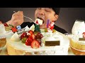 뚜레쥬르 우유크림케이크와 우유 먹방~!! 리얼사운드 ASMR social eating Mukbang(Eating Show)