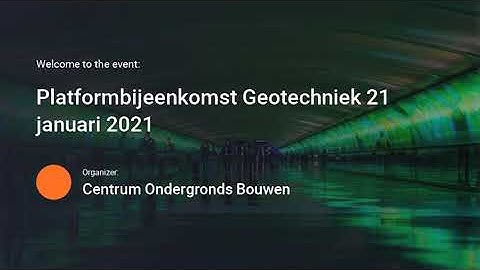 COB - Platformbijeenkomst Geotechniek 21 januari 2021