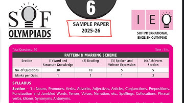 Class 6 SOF IEO/International English Olympiad CLASS 6 SAMPLE Question PAPER 2025-26  #olympiad2025 