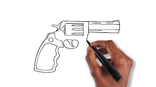 How to Draw a Revolver Hand Gun. 