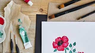 Paint flowers with textured brushes - DIY by Søstrene Grene