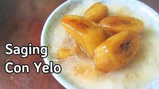 Saging Con Yelo (Sweetened Banana With Shaved Ice and Milk)