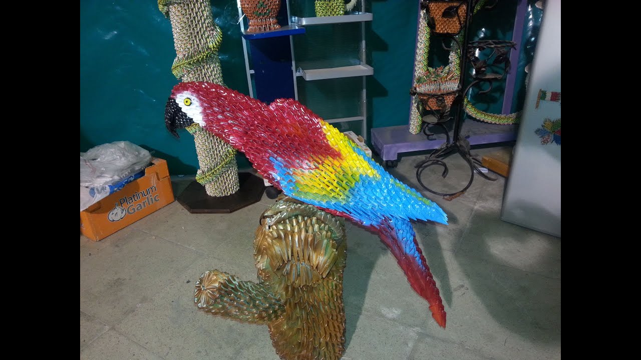 PARROT OF THE JUNGLE, LORO BIRD, ORIGAMI 3D. YouTube