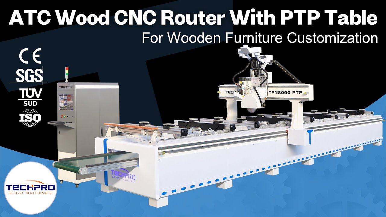 2024 ATC Woodworking CNC Router With PTP Table for Wooden Furniture ...
