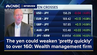 The Japanese yen could weaken 'pretty quickly' to over 160: Wealth management firm