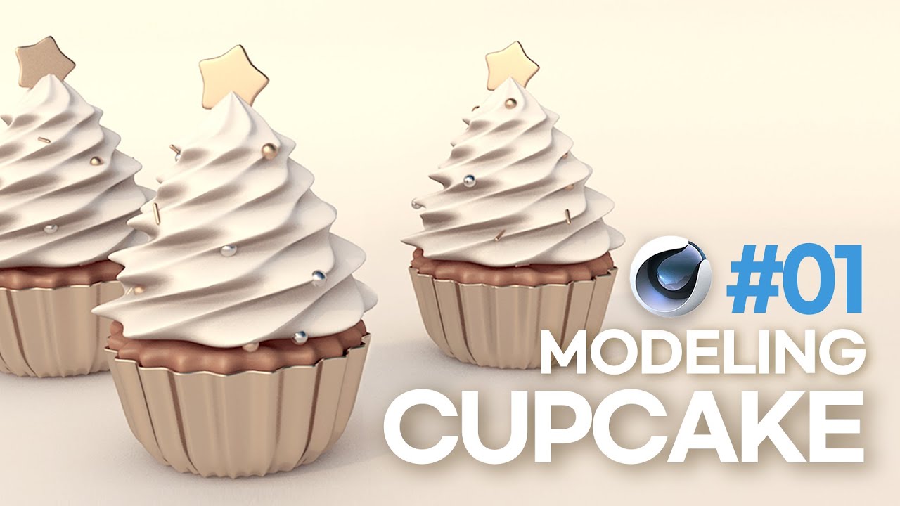 (한영자막)시네마4D 컵케이크 Part01- 모델링 /시네마4D ,휘핑크림,디저트