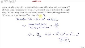 GATE 2015 ECE Generation rate, Minority carrier life time
