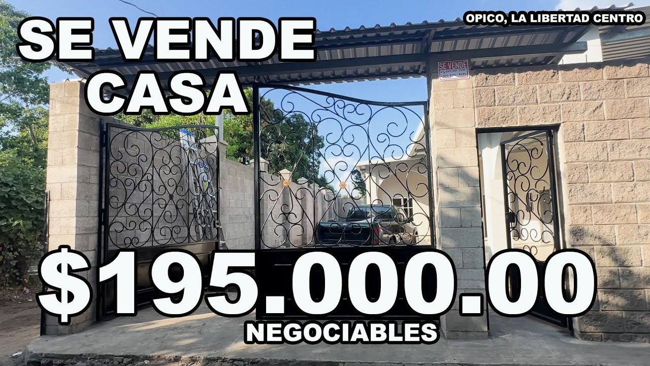 Se Vende Casa $195,000 NEG.  🏡 Cerca de Centros Comerciales  Inversión en El Salvador