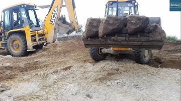 JCB Dozer Working-Carries Soil and Stone-JCB Dozer Video