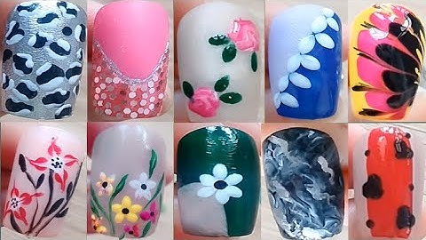 10 easy nailart tutorial at home for beginners #nailartdesigns #nails #nailtutorial #nailart #nail 