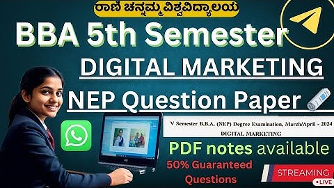 BBA 5th Semester NEP Digital Marketing Question Paper | RCUB #NEP