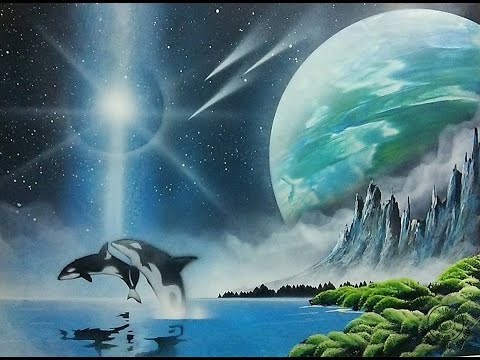 スプレーアート2017 4 20風景・シャチ - YouTube