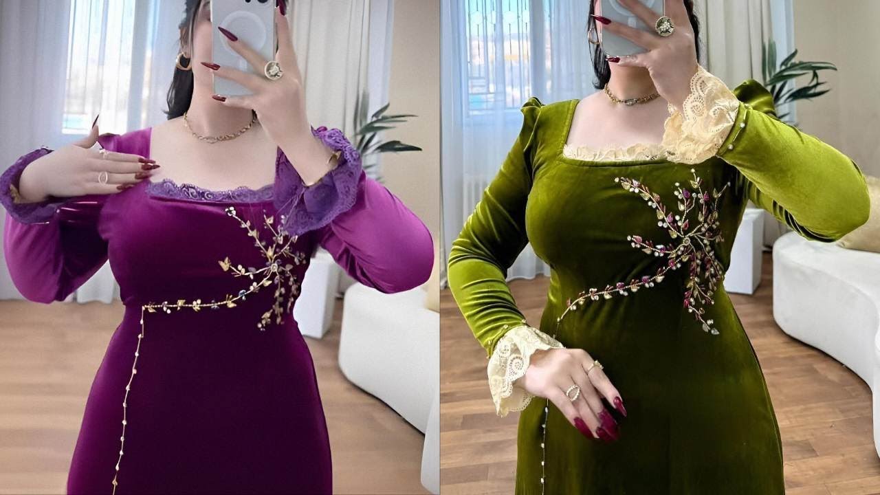 موديلات قنادر قطيفة 2026 👗 جديد موضة الشتاء | قنادر المناسبات 2026