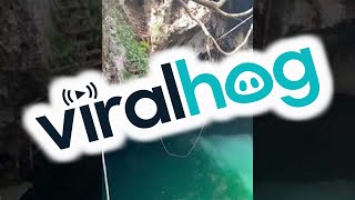 Rope Swing Over Cenote Doesn't Go As Planned || ViralHog
