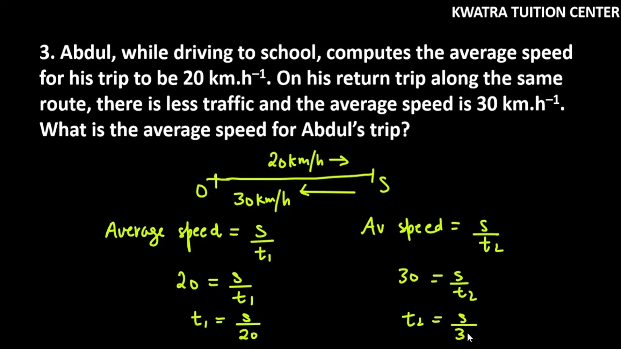 3 Abdul While Driving To School Computes The Average Speed For His Trip To Be Km H 1 On His Youtube