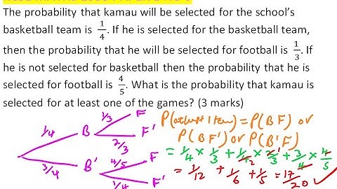 1993 KCSE MATHS PAPER 1 NO 9 ON PROBABILITY