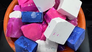 Pretty Chalk Mix Bowl Crushing ASMR 💞 Pink & Blue Chalk Bliss