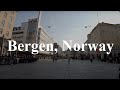 Walking tour in Bergen City, Norway (Norge) 4K