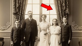 A Family Stands Proudly in 1901 — But Behind the Curtain, Something Moves