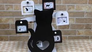 黒猫シルエット オルゴール付回転式フレーム 猫雑貨 POP&CUTE
