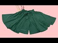 Very beautiful 🌷 Paperbag Skirt Pants / Circular Trousers |  Cutting and Sewing tutorial