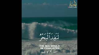 قُل لَّوْ كَانَ الْبَحْرُ مِدَادًا لِّكَلِمٰتِ رَبِّى لَنَفِدَ الْبَحْرُ/ مقطع قران قصيره Surah Kahf screenshot 2